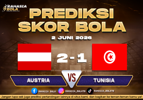 Prediksi Bola Austria vs Tunisia 2 Juni 2026 Hasil